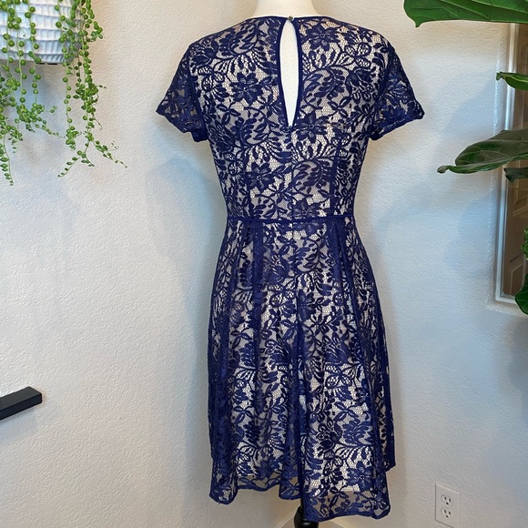 ASOS Oasis navy Lace Skater Dress size Small - Picture 8 of 11